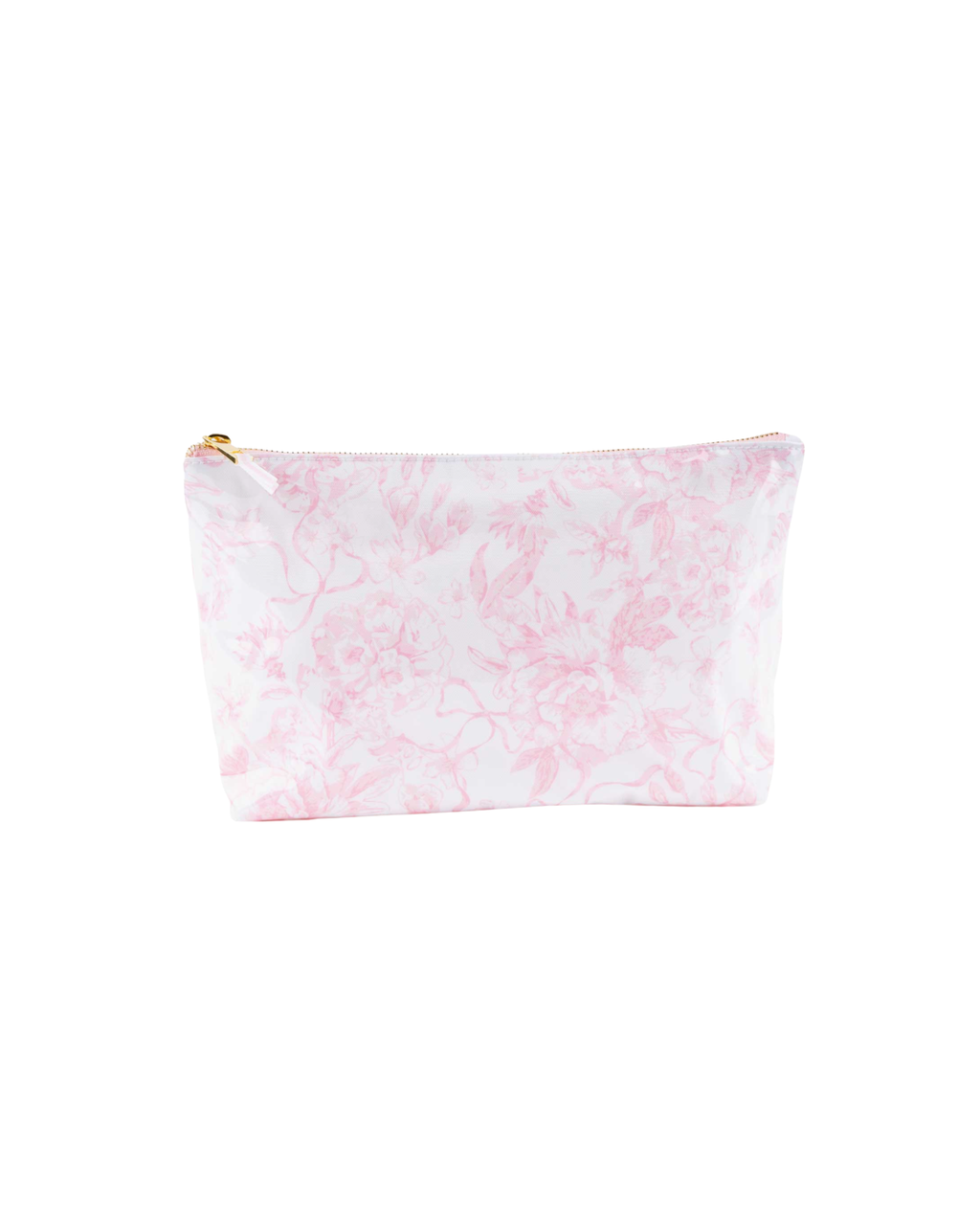 Pink Toile Clear Coated Travel Case