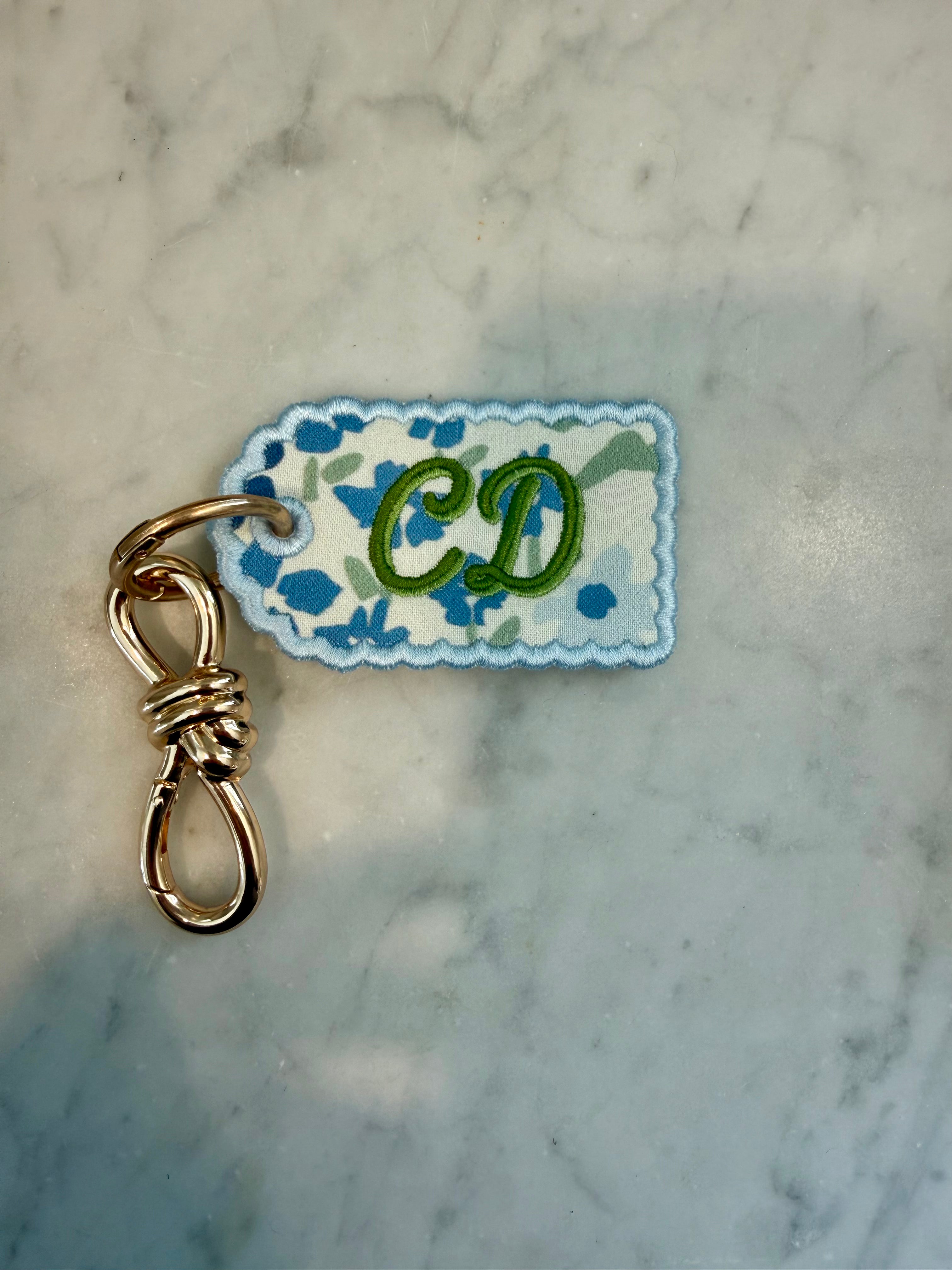 Embroidered Bag Charm - Custom Monogram
