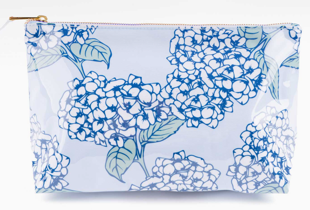 Hydrangea Clear Coated Travel Case