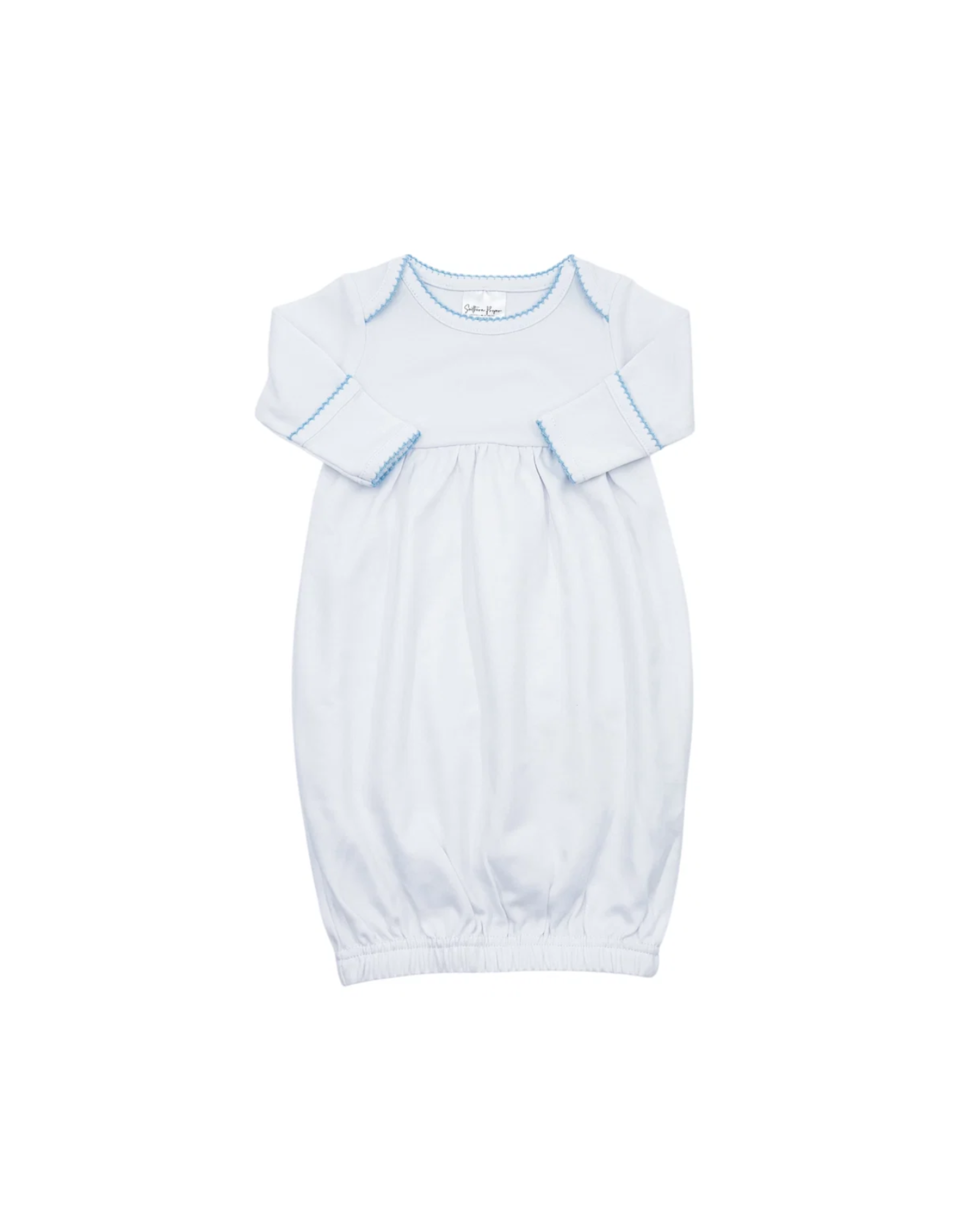 White with Light Blue Trim